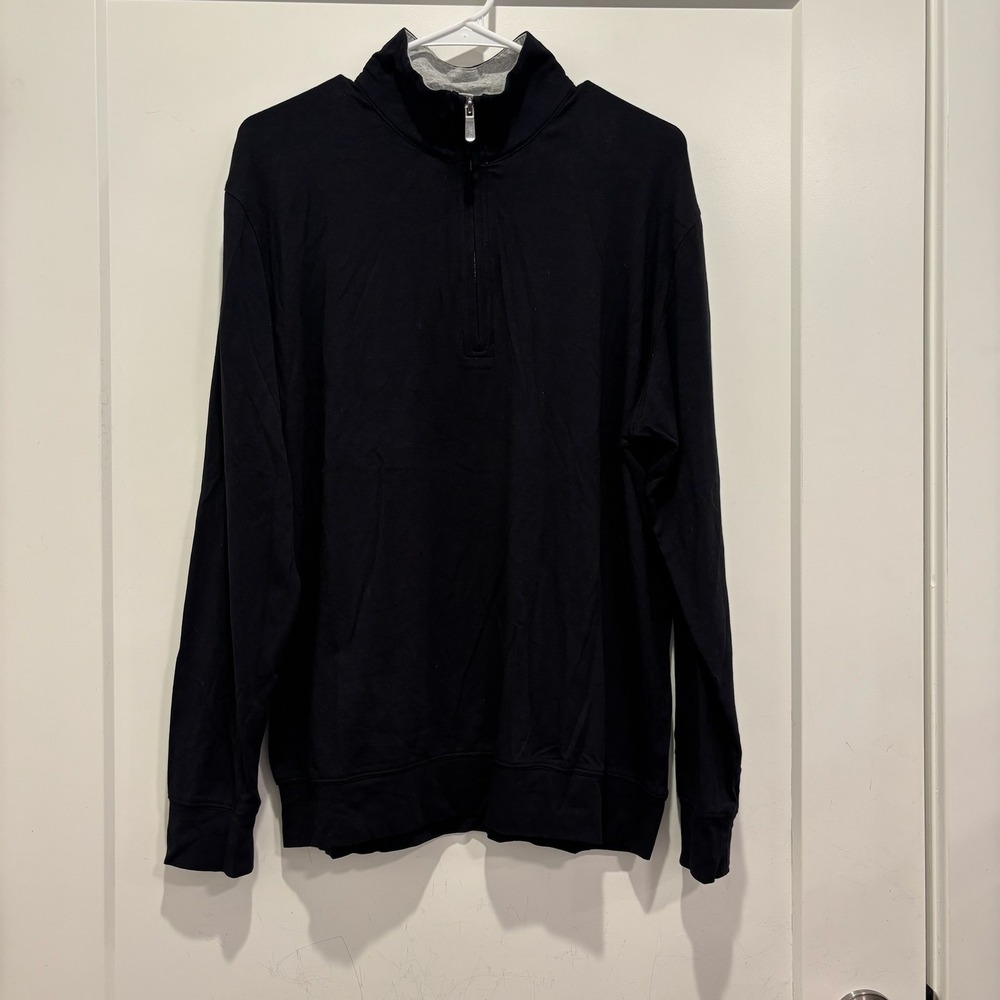 Bobby Jones‎ Signature Collection Mens Large Black Quarter Zip Pullover Sweater